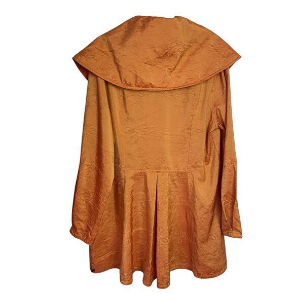 Mycra Pac One Donatella Raincoat Womens 2-M/L Pumpkin Shimmer Fall Lagenlook NWT - Picture 2 of 10